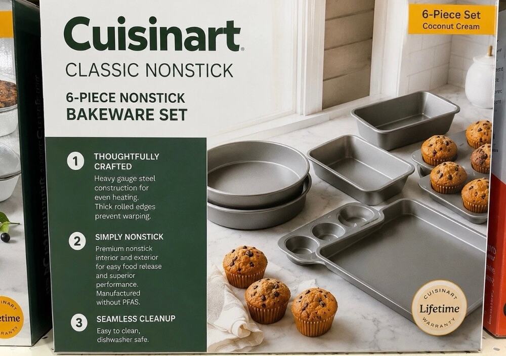 New Cuisinart 6-Piece Classic Nonstick Bakeware Set Collectors Edition